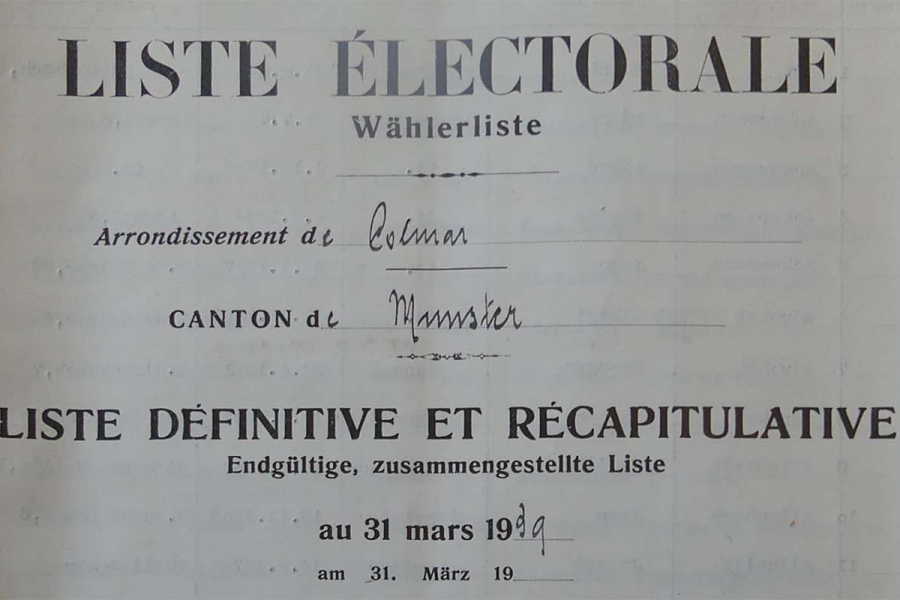 Liste électorale MUNSTER 1939