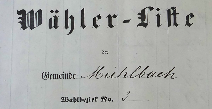 MUHLBACH liste électorale 1893