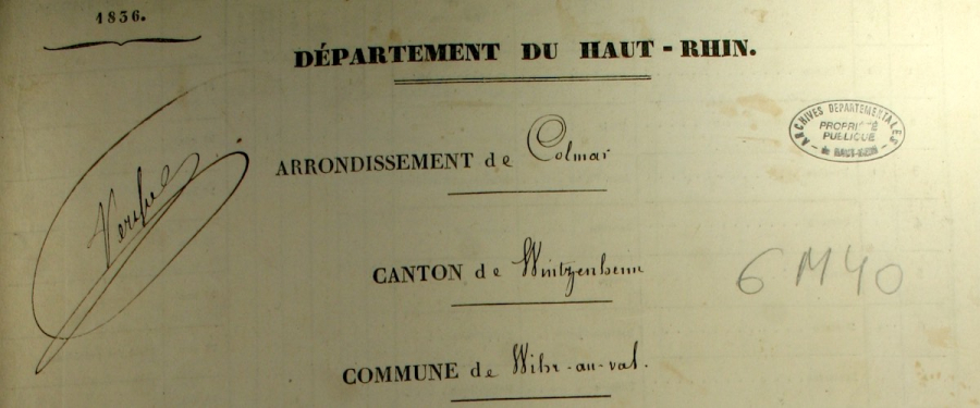 Wihr-au-Val - Dénombrement de 1836