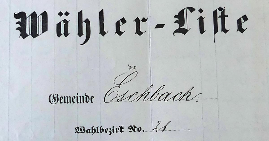 ESCHBACH-AU-VAL liste électorale 1893